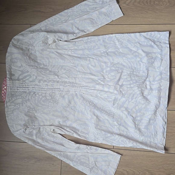 Lilly Pulitzer Sarasota Tunika Top Resort White 'I'm Game' Print Sz M - Picture 4 of 8